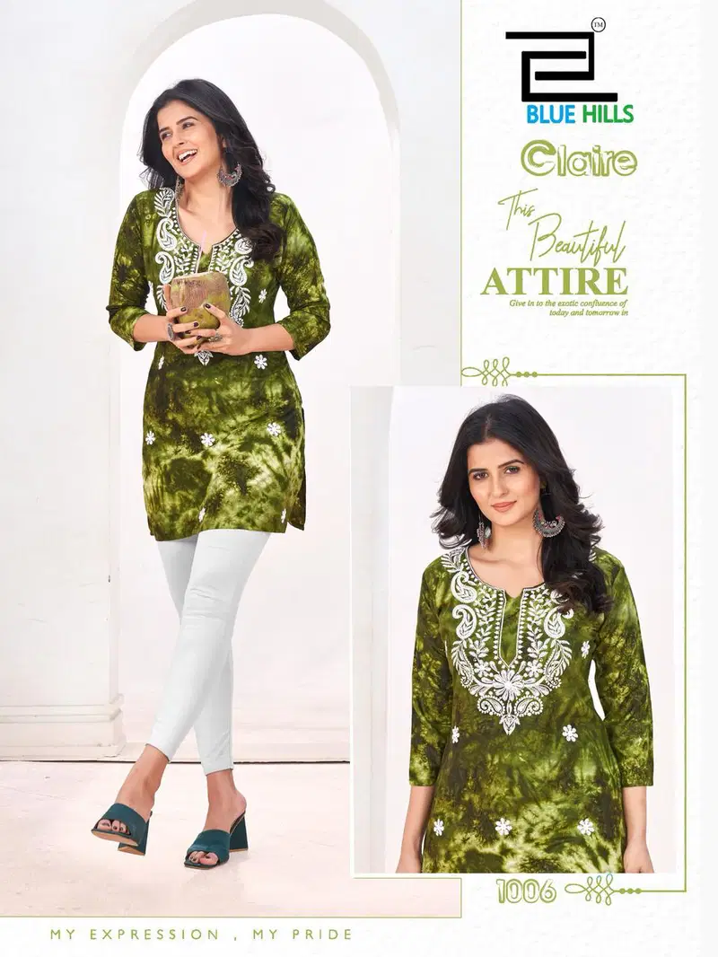  Claire Rayon by Blue Hills With Embroidery Top Collection